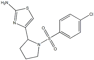 4-{1-[(4-chlorophenyl)sulfonyl]pyrrolidin-2-yl}-1,3-thiazol-2-amine Structure