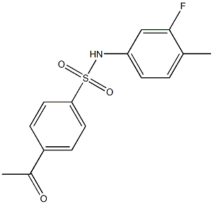 4-acetyl-N-(3-fluoro-4-methylphenyl)benzene-1-sulfonamide Structure