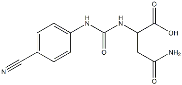 4-amino-2-({[(4-cyanophenyl)amino]carbonyl}amino)-4-oxobutanoic acid Structure