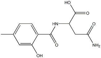 4-amino-2-[(2-hydroxy-4-methylbenzoyl)amino]-4-oxobutanoic acid Structure