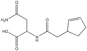 4-amino-2-[(cyclopent-2-en-1-ylacetyl)amino]-4-oxobutanoic acid Structure