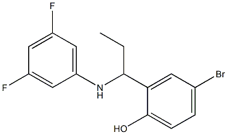 4-bromo-2-{1-[(3,5-difluorophenyl)amino]propyl}phenol 구조식 이미지