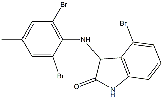 4-bromo-3-[(2,6-dibromo-4-methylphenyl)amino]-2,3-dihydro-1H-indol-2-one 구조식 이미지