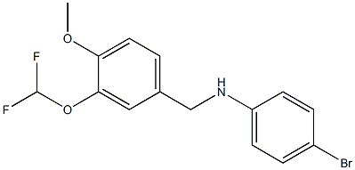 4-bromo-N-{[3-(difluoromethoxy)-4-methoxyphenyl]methyl}aniline Structure