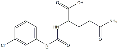 4-carbamoyl-2-{[(3-chlorophenyl)carbamoyl]amino}butanoic acid Structure