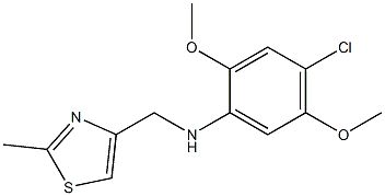 4-chloro-2,5-dimethoxy-N-[(2-methyl-1,3-thiazol-4-yl)methyl]aniline Structure