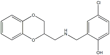 4-chloro-2-{[(2,3-dihydro-1,4-benzodioxin-2-ylmethyl)amino]methyl}phenol Structure