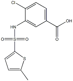 4-chloro-3-[(5-methylthiophene-2-)sulfonamido]benzoic acid 구조식 이미지