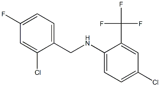 4-chloro-N-[(2-chloro-4-fluorophenyl)methyl]-2-(trifluoromethyl)aniline Structure