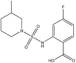 4-fluoro-2-{[(3-methylpiperidine-1-)sulfonyl]amino}benzoic acid Structure