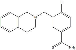 4-fluoro-3-(1,2,3,4-tetrahydroisoquinolin-2-ylmethyl)benzene-1-carbothioamide Structure