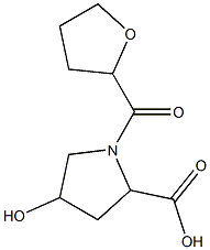 4-hydroxy-1-(tetrahydrofuran-2-ylcarbonyl)pyrrolidine-2-carboxylic acid 구조식 이미지