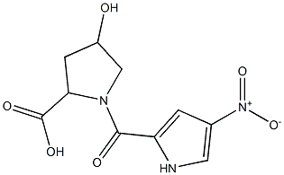 4-hydroxy-1-[(4-nitro-1H-pyrrol-2-yl)carbonyl]pyrrolidine-2-carboxylic acid 구조식 이미지