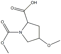 4-methoxy-1-(methoxycarbonyl)pyrrolidine-2-carboxylic acid 구조식 이미지