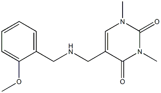 5-({[(2-methoxyphenyl)methyl]amino}methyl)-1,3-dimethyl-1,2,3,4-tetrahydropyrimidine-2,4-dione Structure