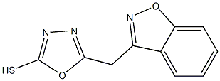 5-(1,2-benzoxazol-3-ylmethyl)-1,3,4-oxadiazole-2-thiol 구조식 이미지