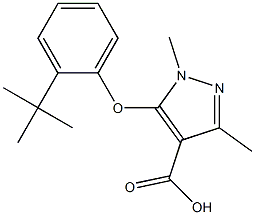 5-(2-tert-butylphenoxy)-1,3-dimethyl-1H-pyrazole-4-carboxylic acid Structure