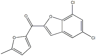 5,7-dichloro-2-[(5-methylfuran-2-yl)carbonyl]-1-benzofuran 구조식 이미지