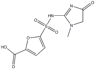 5-[(1-methyl-4-oxo-4,5-dihydro-1H-imidazol-2-yl)sulfamoyl]furan-2-carboxylic acid 구조식 이미지