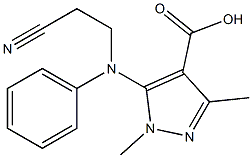 5-[(2-cyanoethyl)(phenyl)amino]-1,3-dimethyl-1H-pyrazole-4-carboxylic acid Structure