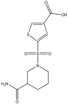 5-[(3-carbamoylpiperidine-1-)sulfonyl]thiophene-3-carboxylic acid Structure