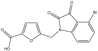 5-[(4-bromo-2,3-dioxo-2,3-dihydro-1H-indol-1-yl)methyl]furan-2-carboxylic acid 구조식 이미지