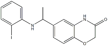 6-{1-[(2-iodophenyl)amino]ethyl}-3,4-dihydro-2H-1,4-benzoxazin-3-one 구조식 이미지