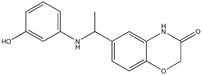 6-{1-[(3-hydroxyphenyl)amino]ethyl}-3,4-dihydro-2H-1,4-benzoxazin-3-one 구조식 이미지