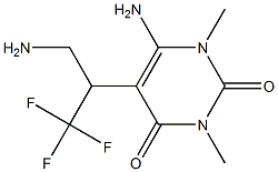 6-amino-5-[1-(aminomethyl)-2,2,2-trifluoroethyl]-1,3-dimethylpyrimidine-2,4(1H,3H)-dione 구조식 이미지