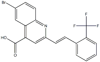 6-bromo-2-{(E)-2-[2-(trifluoromethyl)phenyl]vinyl}quinoline-4-carboxylic acid 구조식 이미지