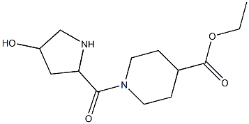 ethyl 1-[(4-hydroxypyrrolidin-2-yl)carbonyl]piperidine-4-carboxylate Structure