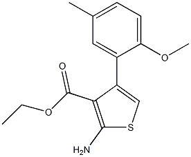 ethyl 2-amino-4-(2-methoxy-5-methylphenyl)thiophene-3-carboxylate 구조식 이미지