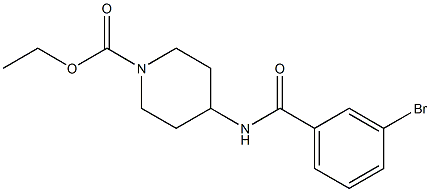 ethyl 4-[(3-bromobenzene)amido]piperidine-1-carboxylate 구조식 이미지