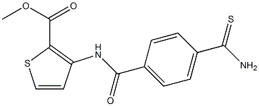 methyl 3-[(4-carbamothioylbenzene)amido]thiophene-2-carboxylate Structure
