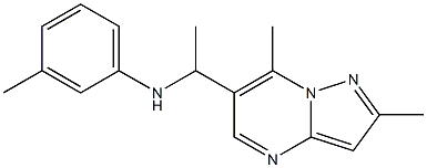 N-(1-{2,7-dimethylpyrazolo[1,5-a]pyrimidin-6-yl}ethyl)-3-methylaniline Structure