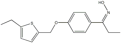 N-(1-{4-[(5-ethylthiophen-2-yl)methoxy]phenyl}propylidene)hydroxylamine 구조식 이미지