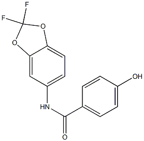 N-(2,2-difluoro-2H-1,3-benzodioxol-5-yl)-4-hydroxybenzamide 구조식 이미지