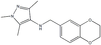 N-(2,3-dihydro-1,4-benzodioxin-6-ylmethyl)-1,3,5-trimethyl-1H-pyrazol-4-amine 구조식 이미지