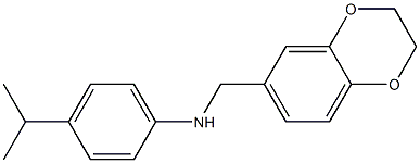 N-(2,3-dihydro-1,4-benzodioxin-6-ylmethyl)-4-(propan-2-yl)aniline 구조식 이미지