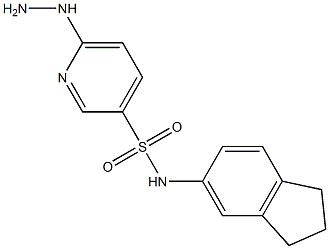 N-(2,3-dihydro-1H-inden-5-yl)-6-hydrazinylpyridine-3-sulfonamide 구조식 이미지