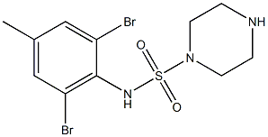 N-(2,6-dibromo-4-methylphenyl)piperazine-1-sulfonamide 구조식 이미지