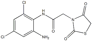 N-(2-amino-4,6-dichlorophenyl)-2-(2,4-dioxo-1,3-thiazolidin-3-yl)acetamide 구조식 이미지