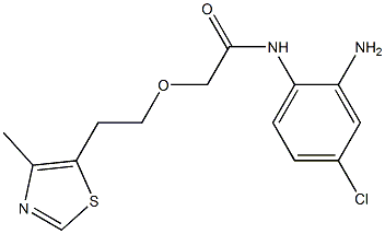 N-(2-amino-4-chlorophenyl)-2-[2-(4-methyl-1,3-thiazol-5-yl)ethoxy]acetamide 구조식 이미지