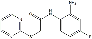 N-(2-amino-4-fluorophenyl)-2-(pyrimidin-2-ylsulfanyl)acetamide 구조식 이미지