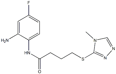 N-(2-amino-4-fluorophenyl)-4-[(4-methyl-4H-1,2,4-triazol-3-yl)sulfanyl]butanamide 구조식 이미지