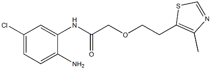 N-(2-amino-5-chlorophenyl)-2-[2-(4-methyl-1,3-thiazol-5-yl)ethoxy]acetamide 구조식 이미지