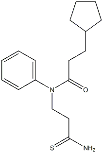 N-(2-carbamothioylethyl)-3-cyclopentyl-N-phenylpropanamide 구조식 이미지