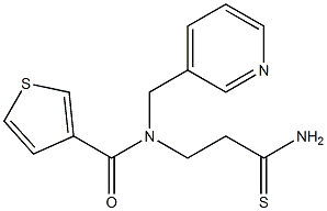 N-(2-carbamothioylethyl)-N-(pyridin-3-ylmethyl)thiophene-3-carboxamide 구조식 이미지