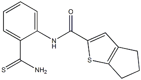 N-(2-carbamothioylphenyl)-4H,5H,6H-cyclopenta[b]thiophene-2-carboxamide 구조식 이미지