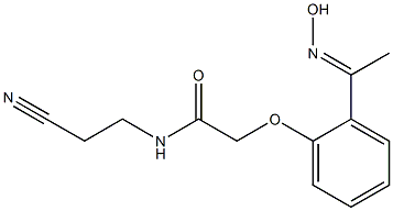 N-(2-cyanoethyl)-2-{2-[(1E)-N-hydroxyethanimidoyl]phenoxy}acetamide 구조식 이미지